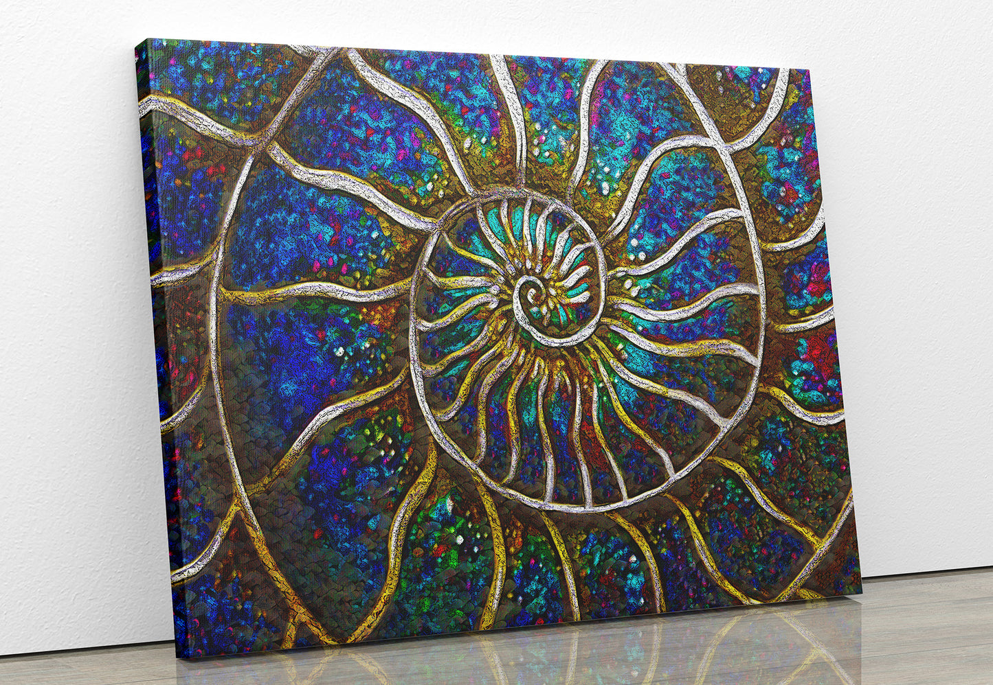Ammonite a colorful abstract canvas print painting by Doug LaRue