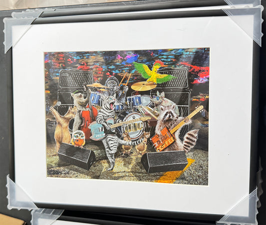 Animalz PRINT 11x14x1 in. white mat blk metal frame