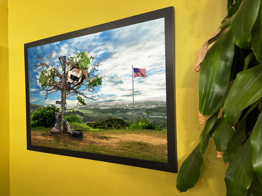 Rebirth of a Fallen Soldier's Cross mixed media art by Doug LaRue at NeWorlDeli