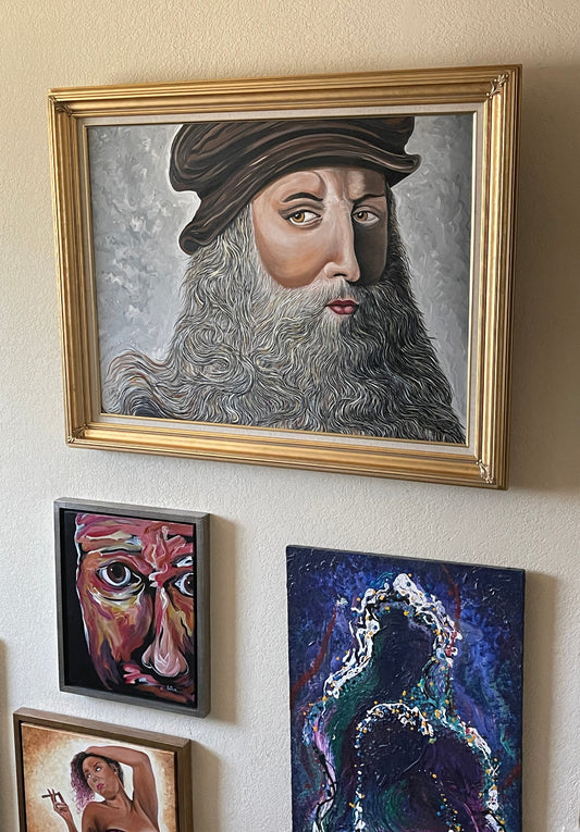 Leonardo Da Vinci Oil on Canvas by Doug LaRue