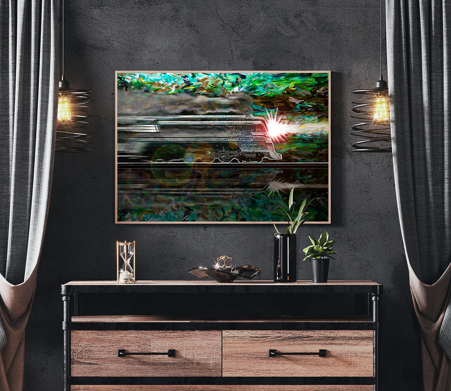 Night Train Mixed Media Art by Doug LaRue