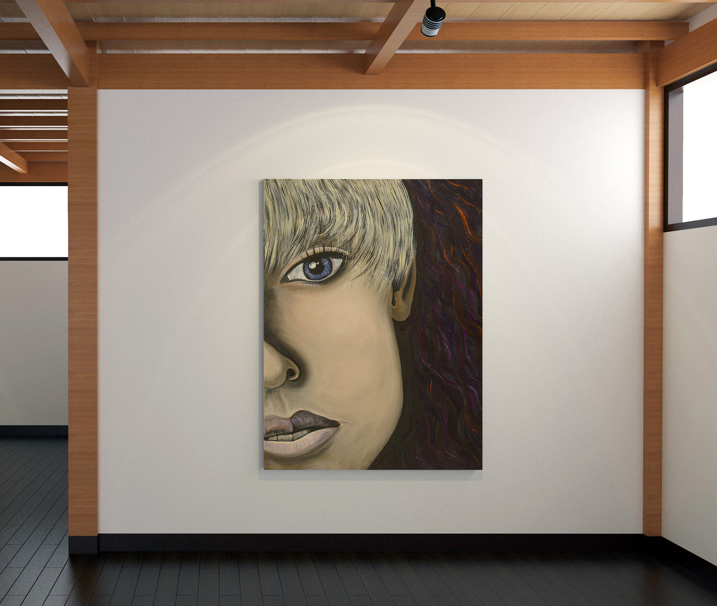 Wtayn oil painting by Doug LaRue on a gallery wall