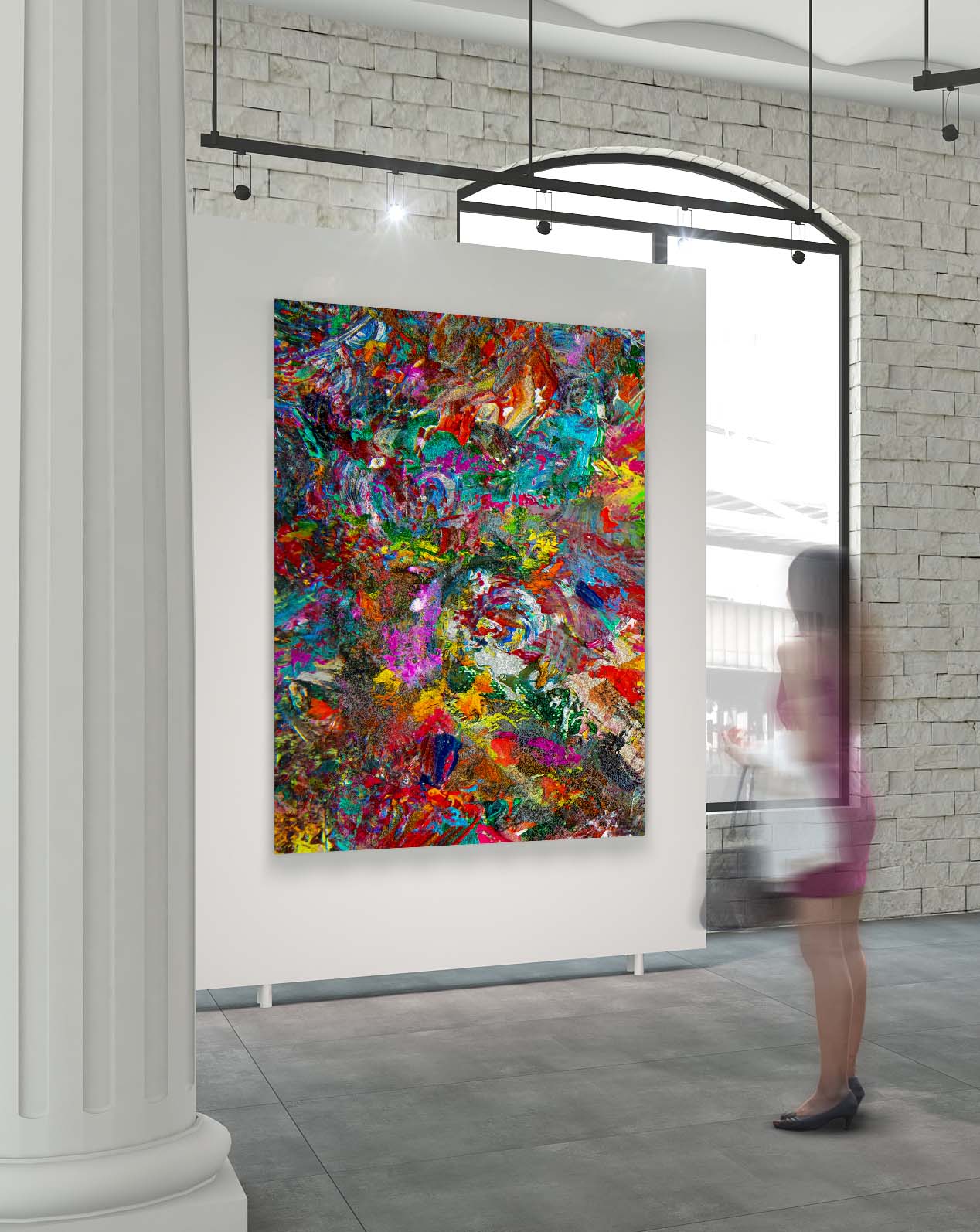 Vid19-72B Abstract Art large print in a art gallery