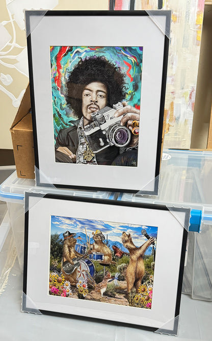 11x14 black metal frames with white mats