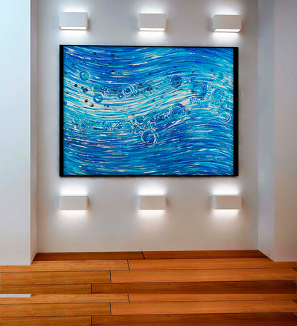 1420 Water Flow by Doug LaRue on a museum gallery wall