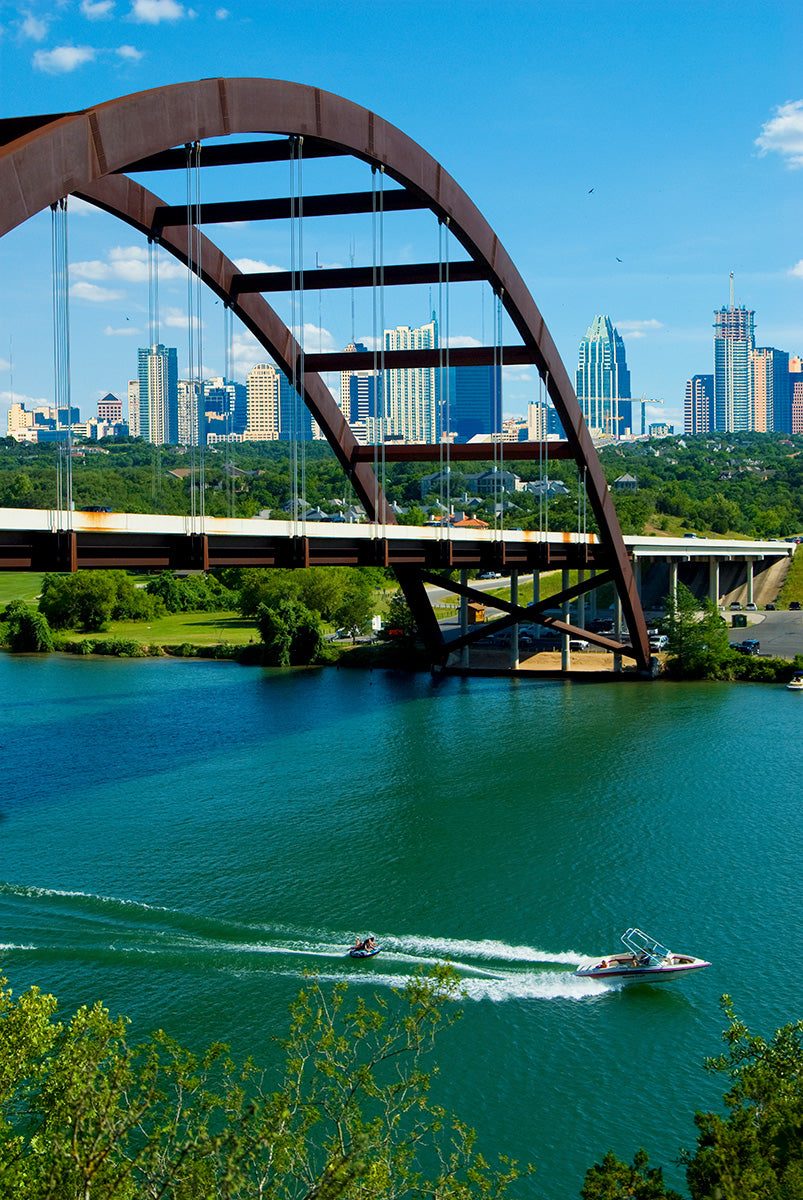 Pennybacker Bridge Skiboat photograph