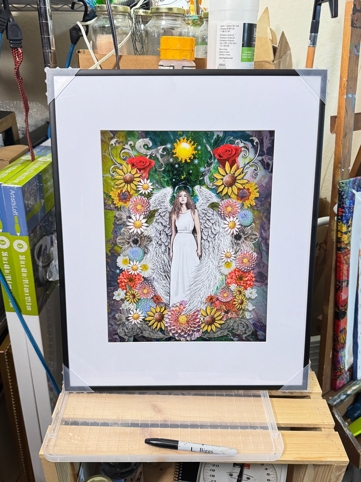 16x20x1 Thin Metal Framed Print with White Mat