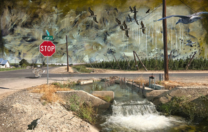 Larue Roadrunner mixed media art by Doug LaRue