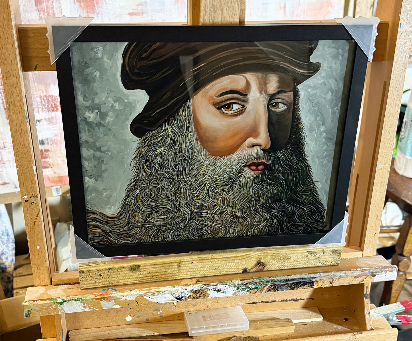 Leonardo Da Vinci 11x14 print in a black wood frame