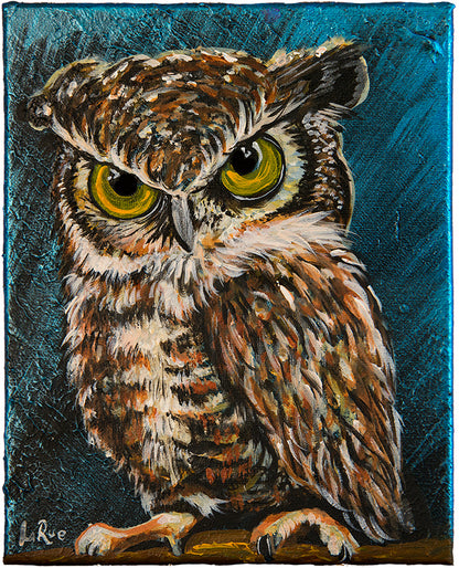 Turquoise Owl acrylic on canvas