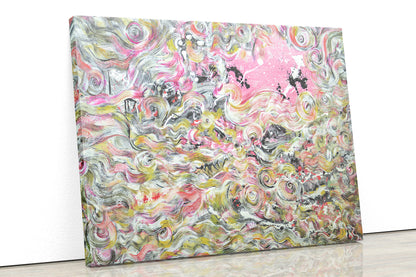 Verona abstract art canvas by Doug LaRue canvas leaning against wall