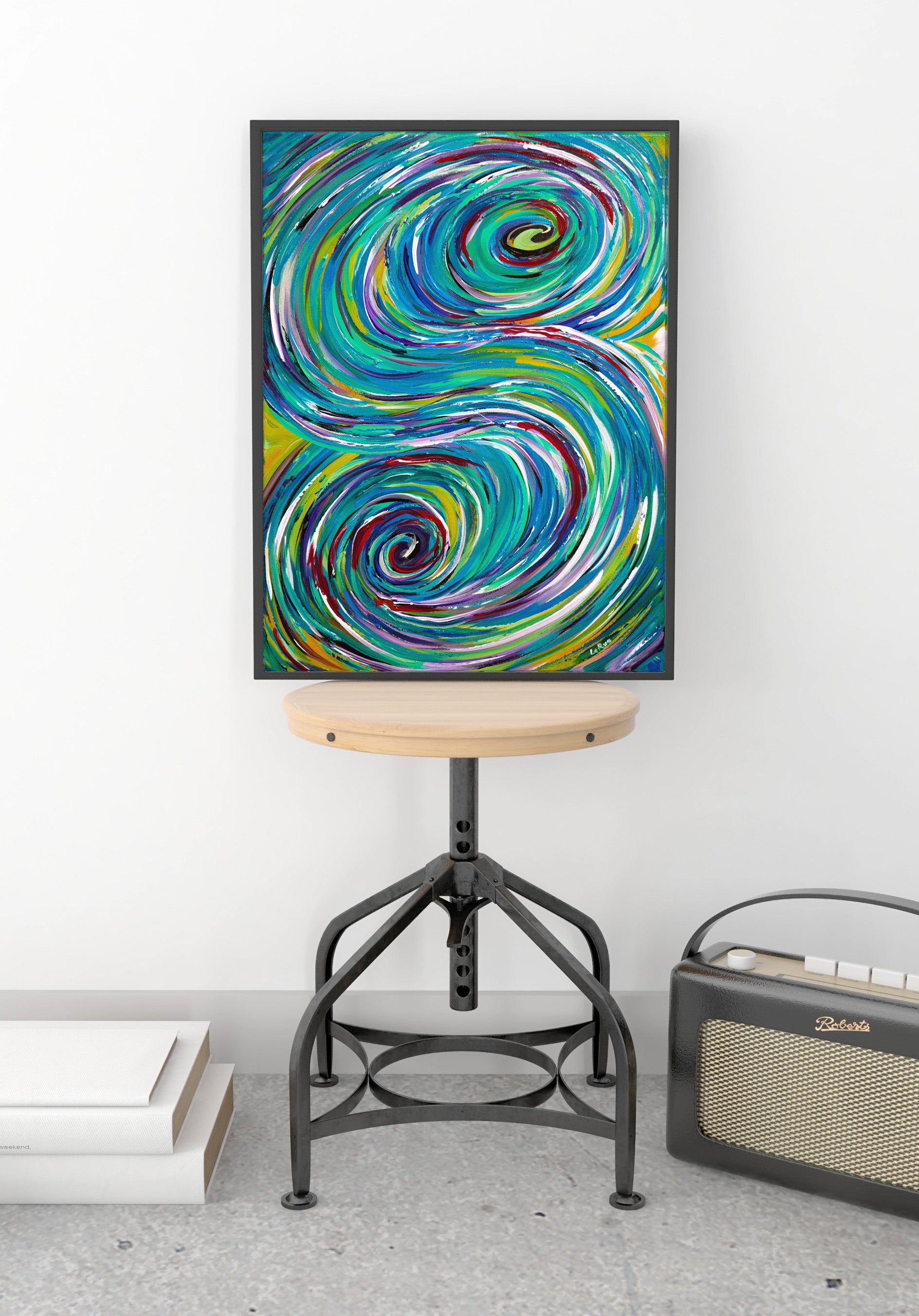 S Abstract canvas painting by Doug LaRue