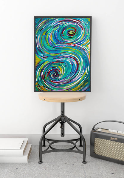 S Abstract canvas painting by Doug LaRue