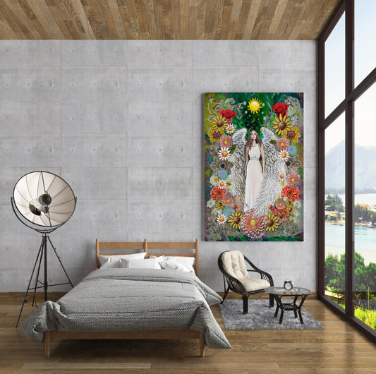 Angel Flowers by Doug LaRue Version 2.0 c. 2025 large custom print