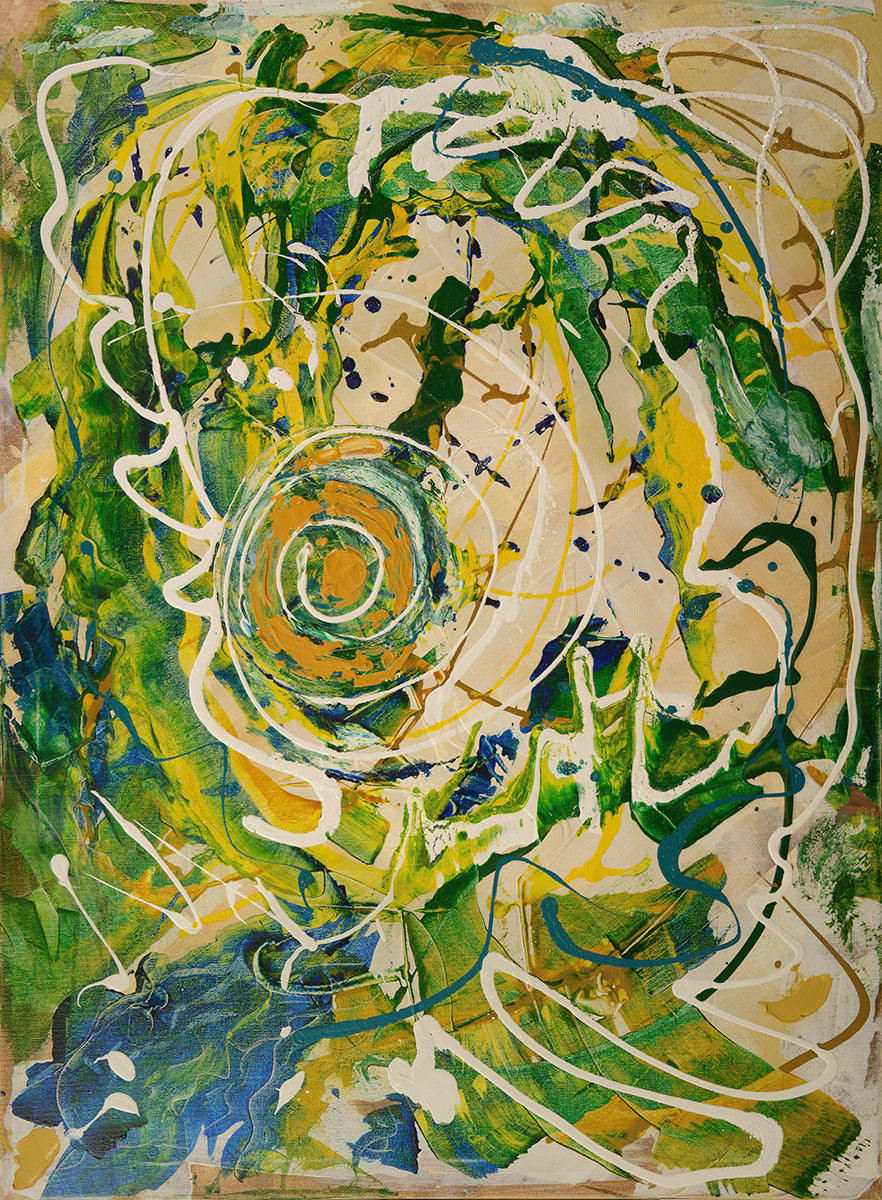 Bluezilla Abstract painting by Doug LaRue