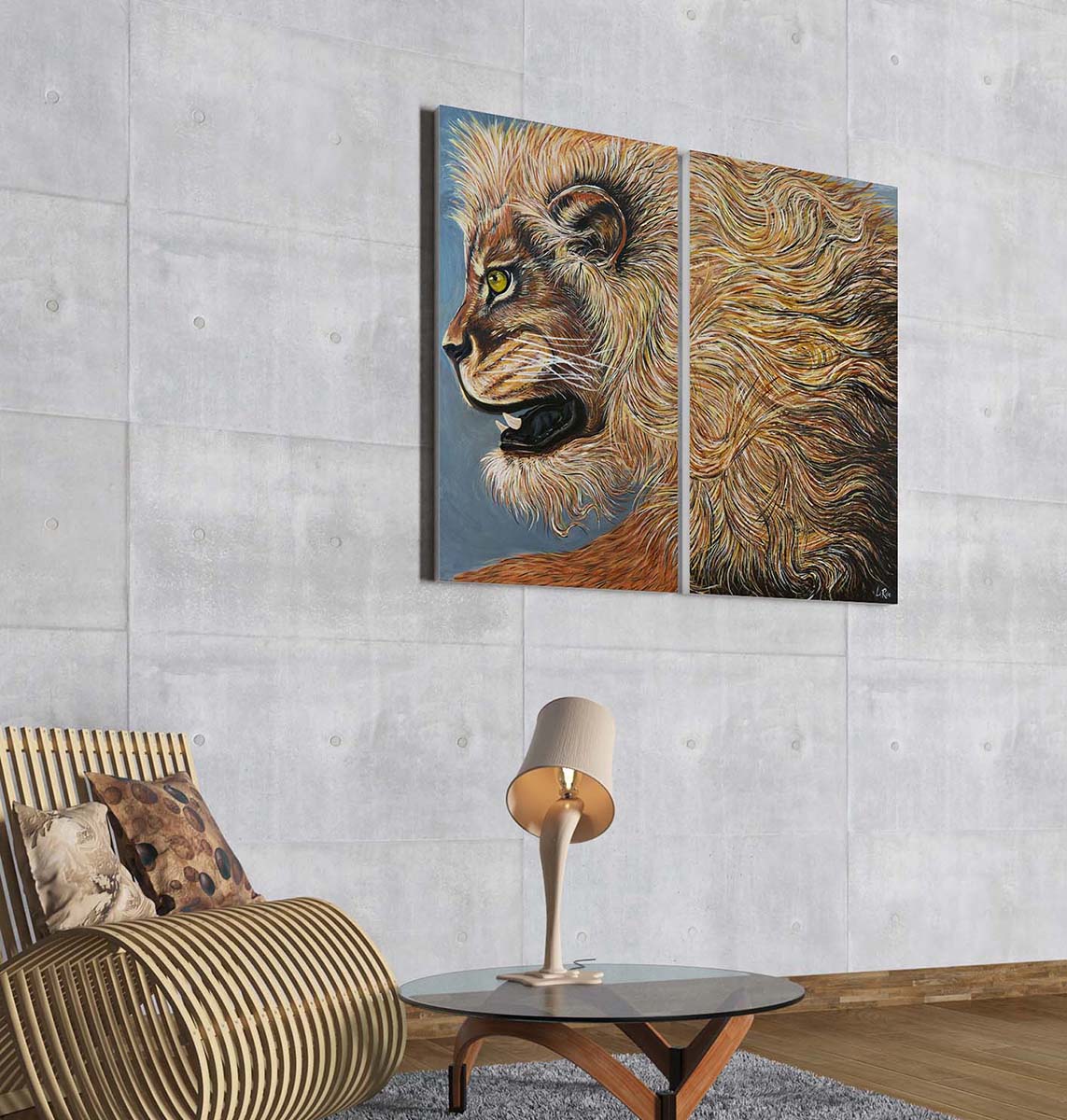 Golden Lion original painting by Doug LaRue
