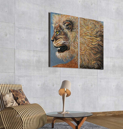 Golden Lion original painting by Doug LaRue