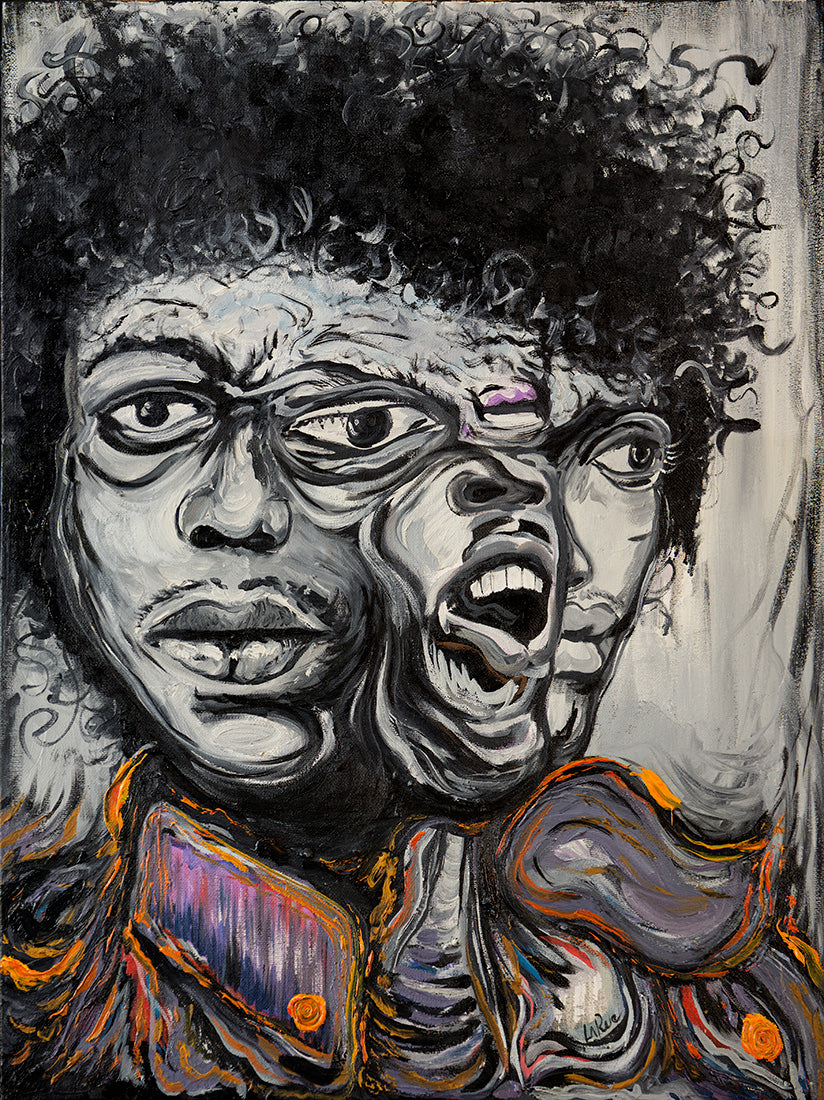 Hendrix Study in oil on canvas