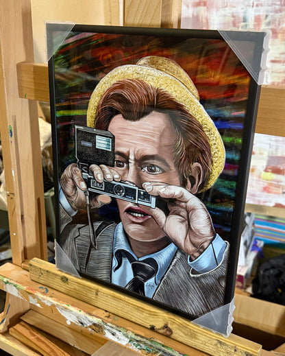 Car Kolchak the Night Stalker by Doug LaRue 14x11x1 black metal frame