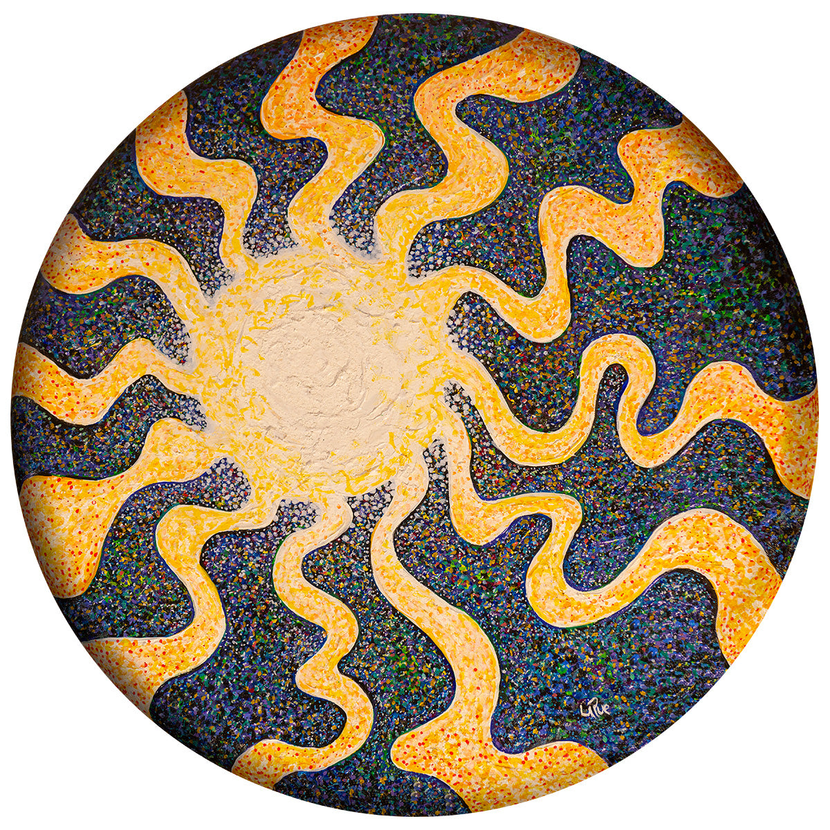 Sunburst 24 in. acrylic painting by Doug LaRue