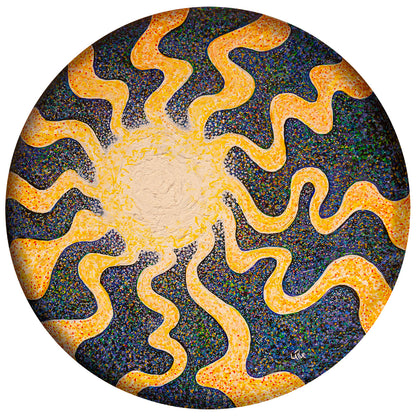 Sunburst 24 in. acrylic painting by Doug LaRue