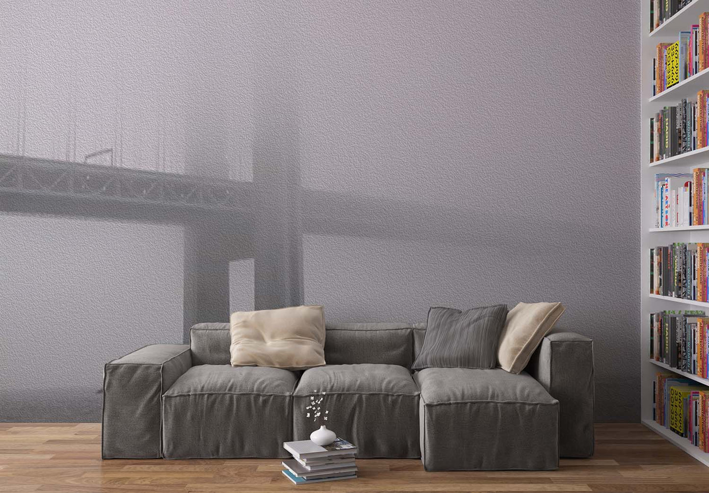 New York Bridge Fog mixed media art by Doug LaRue wall mural print