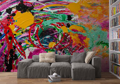 Abstract 21 Espillatu art by Doug LaRue wall mural print in a livingrroom