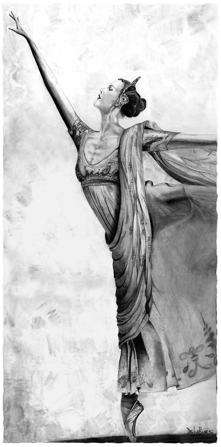 Ballerina pencil drawing by Doug LaRue