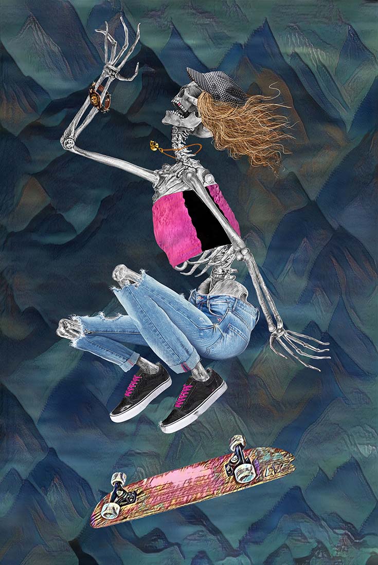 Bonita Kickflip mixed media art by Doug LaRue