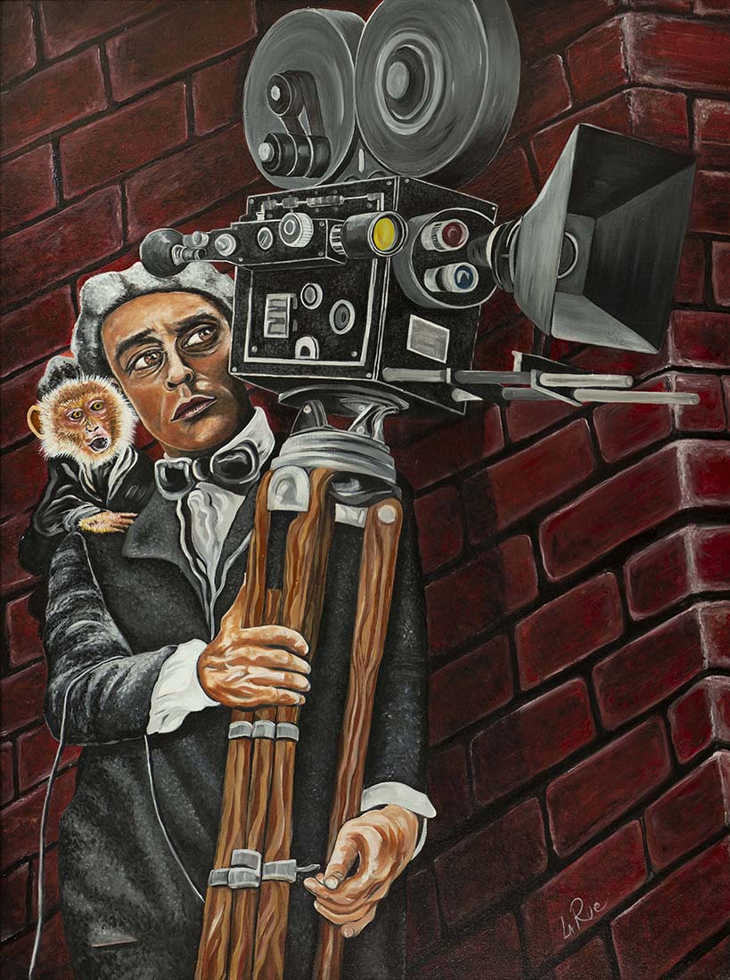 Buster Keaton oil on canvas by Doug LaRue