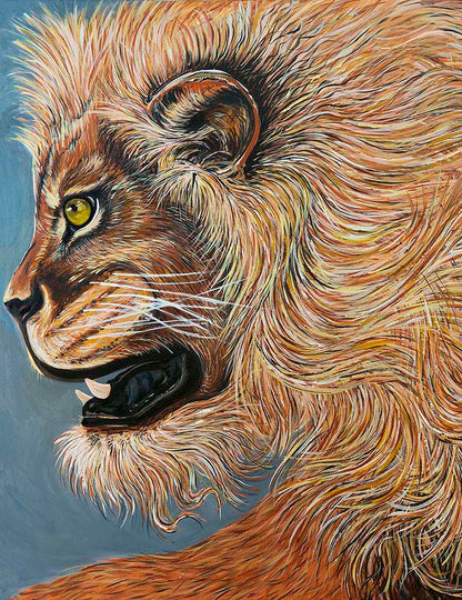 Golden Lion acrylic painting by Doug LaRue