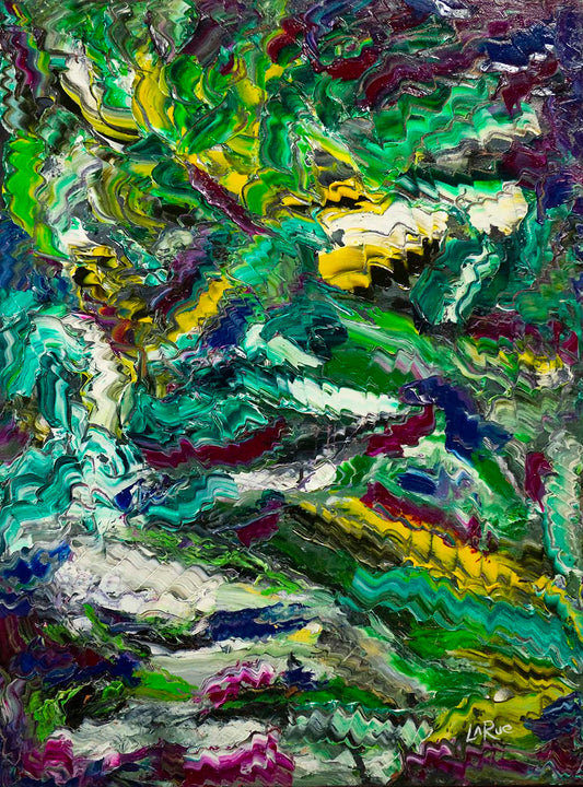 Grasshopper Abstract oil painting by Doug LaRue