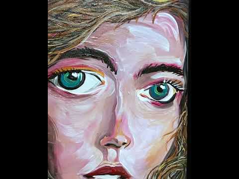 Video of Ambyr, a figurative abstract portrait in acrylic on canvas by Doug LaRue