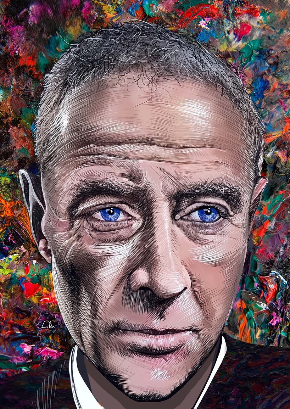 Oppenheimer's Eyes mixed media by Doug LaRue