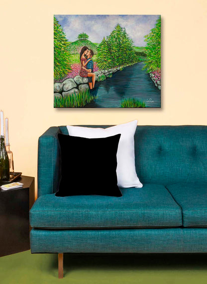 Passion Creek oil painting by Doug LaRue large print over a couch