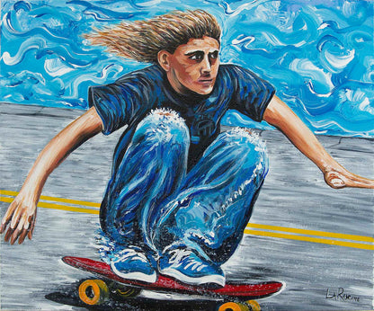 Zephyr Skates acrylic canvas painting by Doug LaRue